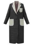 Matchesfashion.com Thom Browne - Patch-pocket Checked Wool-tweed Coat - Womens - Grey