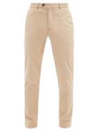 Matchesfashion.com Brunello Cucinelli - Cotton-gabardine Straight-leg Trousers - Mens - Dark Beige