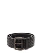 Matchesfashion.com Bottega Veneta - Intrecciato Leather Belt - Mens - Black