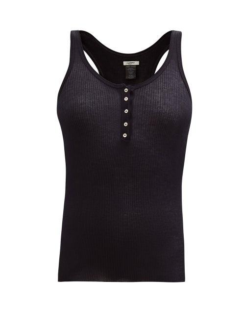 Matchesfashion.com Isabel Marant Toile - Louisalic Ribbed Cotton Tank Top - Womens - Black