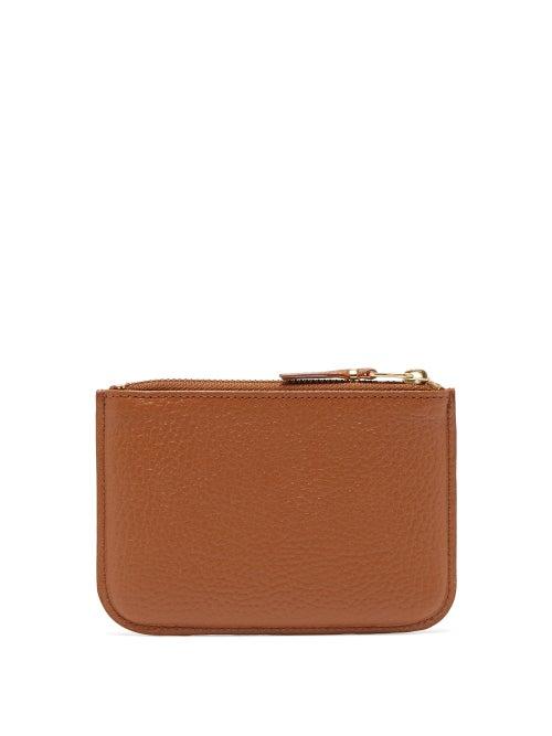 Matchesfashion.com Comme Des Garons Wallet - Zipped Grained-leather Pouch - Mens - Brown