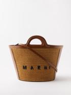 Marni - Tropicalia Small Leather & Faux-raffia Basket Bag - Womens - Tan