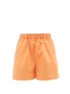The Frankie Shop - Lui Organic Cotton-poplin Shorts - Womens - Orange