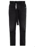Matchesfashion.com Off-white - Logo Tapered Leg Jeans - Mens - Black