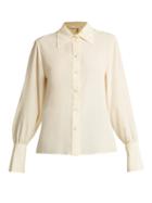Matchesfashion.com Chlo - Point Collar Silk Blouse - Womens - Cream