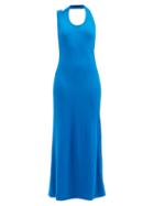 Proenza Schouler - Cutout Crepe Maxi Dress - Womens - Blue