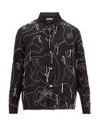 Matchesfashion.com Our Legacy - Heusen Alley Embroidered Animal Wool Twill Shirt - Mens - Black