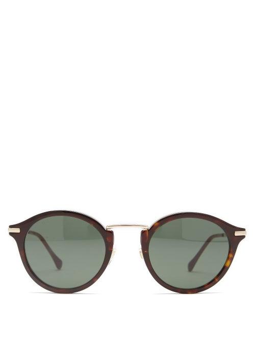 Gucci - Horsebit Round Metal And Acetate Sunglasses - Mens - Brown
