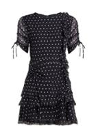 Matchesfashion.com Sir - Marceau Polka Dot Silk Mini Dress - Womens - Navy