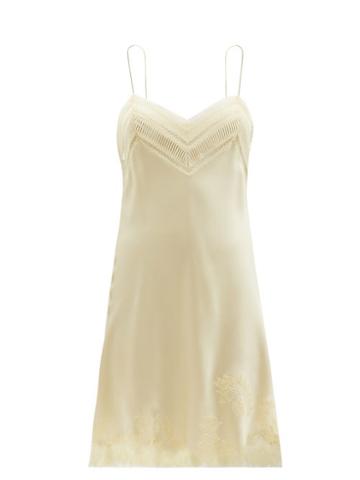 Ladies Lingerie Carine Gilson - Lace-trimmed Silk-satin Slip Dress - Womens - Gold