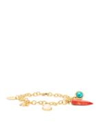Matchesfashion.com Sylvia Toledano - Lucky Charms Turquoise & Carnelian Bracelet - Womens - Gold