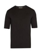 Kilgour Short-sleeved Silk-blend Sweater