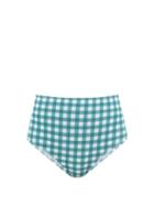 Ephemera - High-rise Gingham Recycled-fibre Bikini Briefs - Womens - Green Print