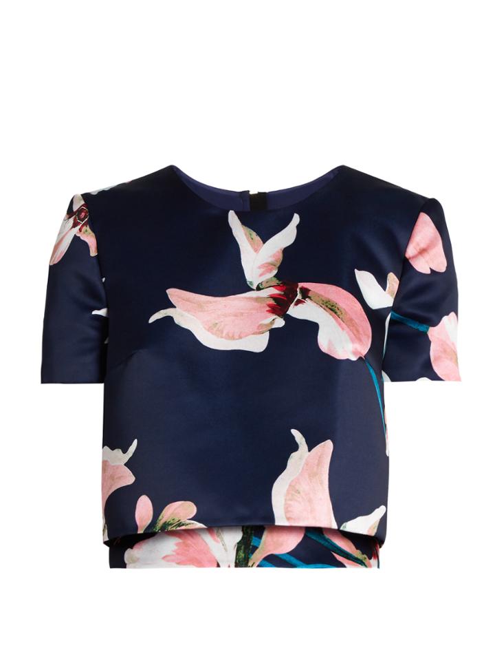 Erdem Jessica Kayo Lily Print Duchess-satin Top
