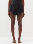 Asceno - Venice Silk Pyjama Shorts - Womens - Black