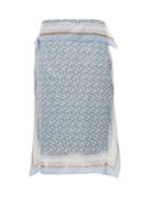 Matchesfashion.com Burberry - Tb Monogram Silk Skirt - Womens - Light Blue