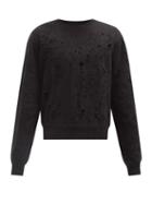 Matchesfashion.com Amiri - Shotgun Distressed Cotton-jersey Sweatshirt - Mens - Black