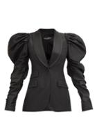 Matchesfashion.com Dolce & Gabbana - Puff-sleeve Single-breasted Metallic-tweed Jacket - Womens - Black