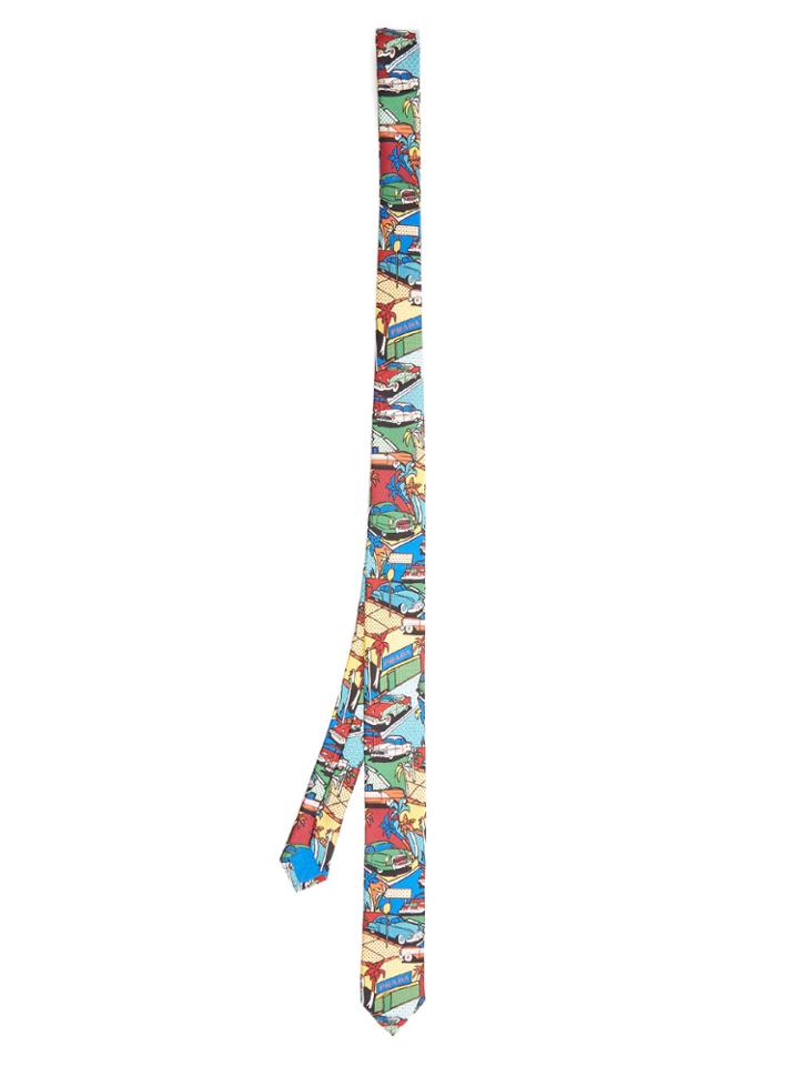 Prada Cartoon-print Silk Tie