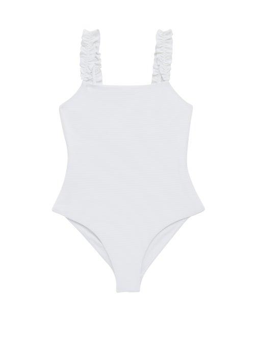 Matchesfashion.com Casa Raki - Isabel Ruffled-strap Swimsuit - Womens - White