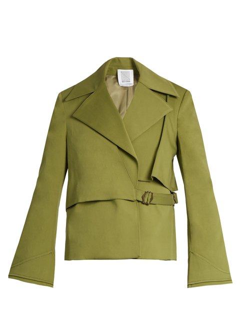 Matchesfashion.com Rosie Assoulin - Yipee Ki Yay Cotton Blend Twill Jacket - Womens - Khaki