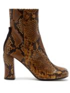 Matchesfashion.com Joseph - Groucho Python Effect Leather Ankle Boots - Womens - Brown Multi