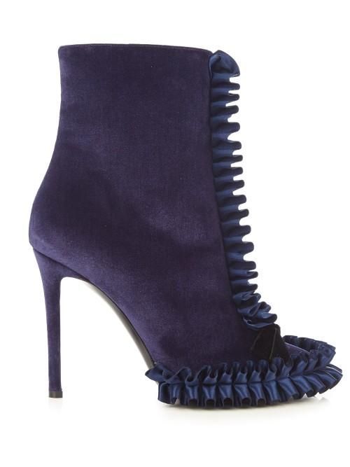 Marco De Vincenzo Velvet Ankle Boots