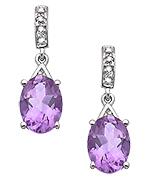 White Gold Amethyst And Pave Diamond
