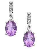 White Gold Amethyst And Pave Diamond