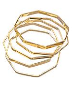Set Of Five Gold Octagon Bangle