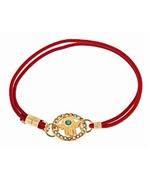 Hamsa Circle Charm Red Stretch