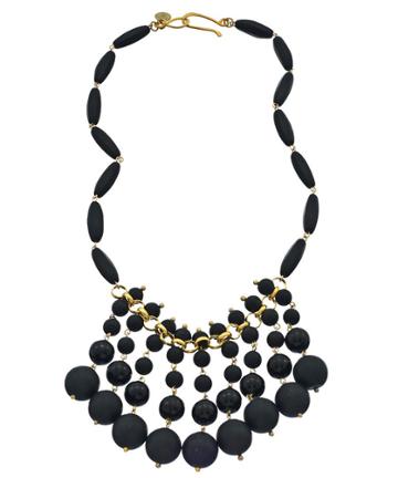 Matte Hematite Fringe Necklace