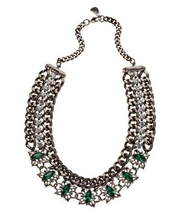 Emerald Rhinestone Statement Necklace