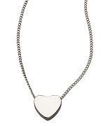 Matte Silver Heart Pendant Necklace