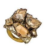Gold Python Gem Square Ring