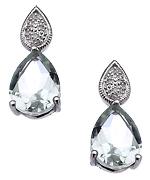 Green Amethyst Diamond Teardrop