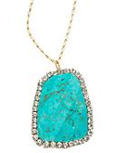 Rhinestone Wrapped Turquoise Nugget Necklace