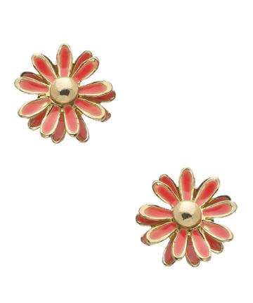 Small Coral Flower Stud