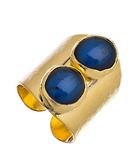 Gold And Double Blue Quartz Parisa Ring