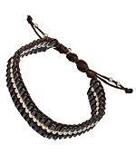 Hematite Brown And Silver Macrame