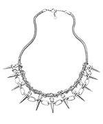 Crystal Silver Spike Collar Necklace