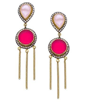 Gold Cz And Smooth Druzy Chandelier