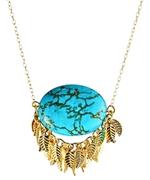 Turquoise And Leaves Necklace