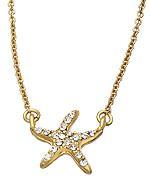 Gold Crystal Starfish Necklace