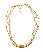Gold Cord Three Strand Necklace