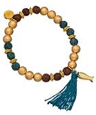 Blue Brown And Gold Beaded Stretch