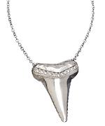 Pave Ridge Shark Tooth Pendant Necklace