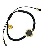 Cz Circle Charm Silk Macrame