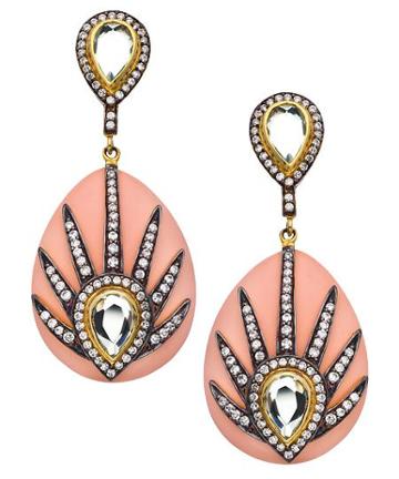 Gold Peach And Cz Mohawk