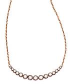 Silver Rose Gold And Cz Arc Necklace